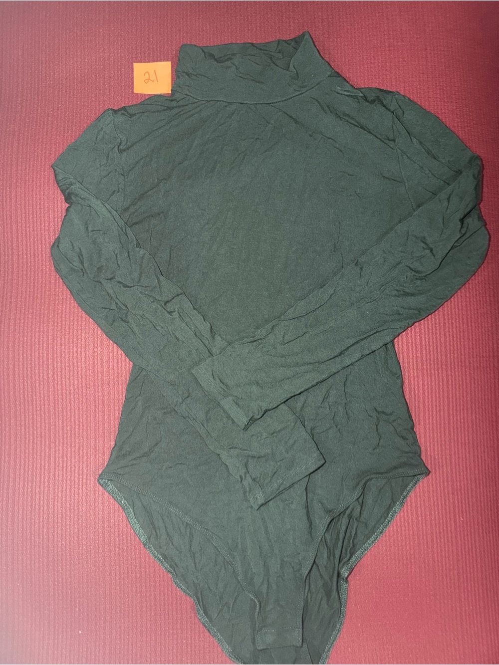Mango Men's Dark Green Long-Sleeve Turtleneck Bodysuit